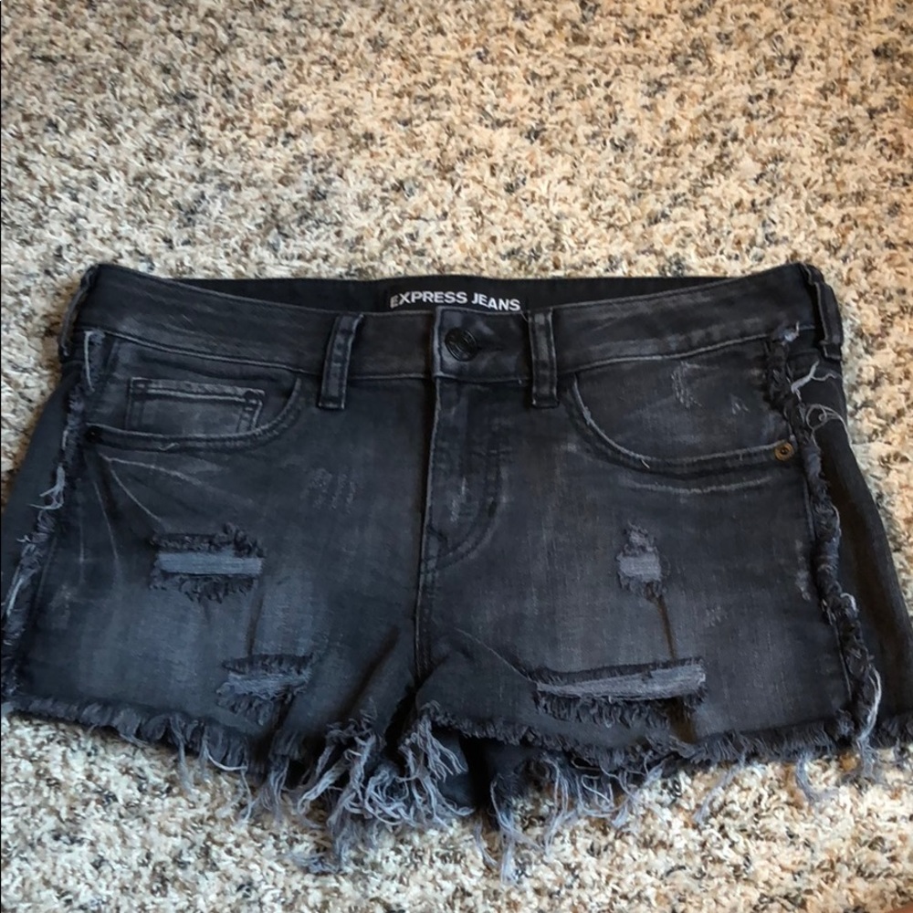 Express Black Denim Shorts